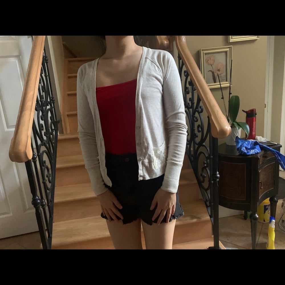White cardigan